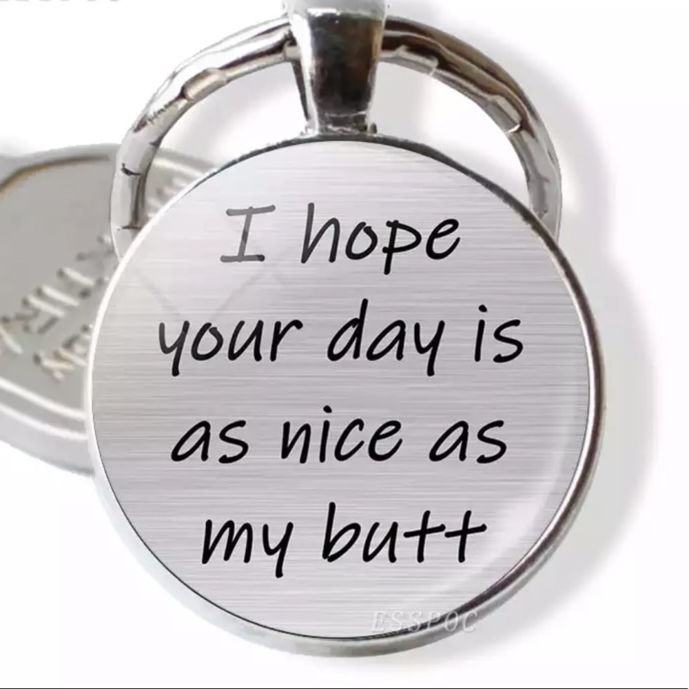 Funny silver key chain